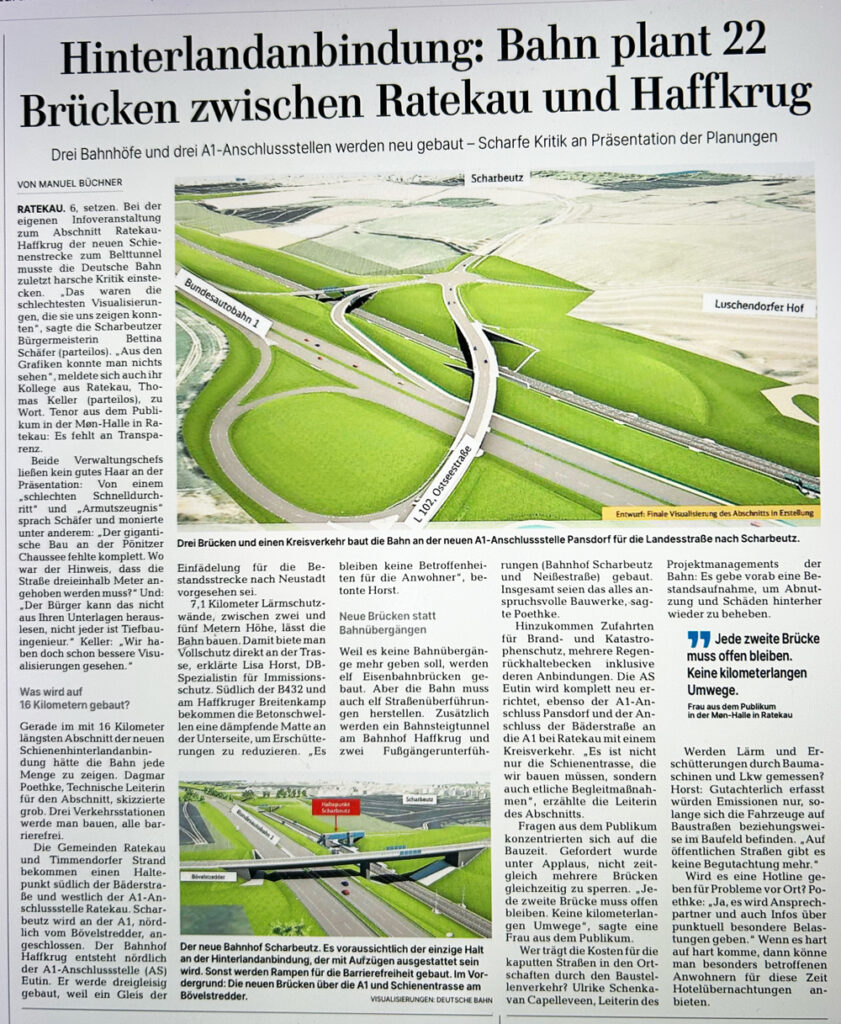 Zeitungsartikel zur Hinterlandanbindung